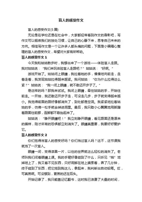 盲人的感受作文（5篇）