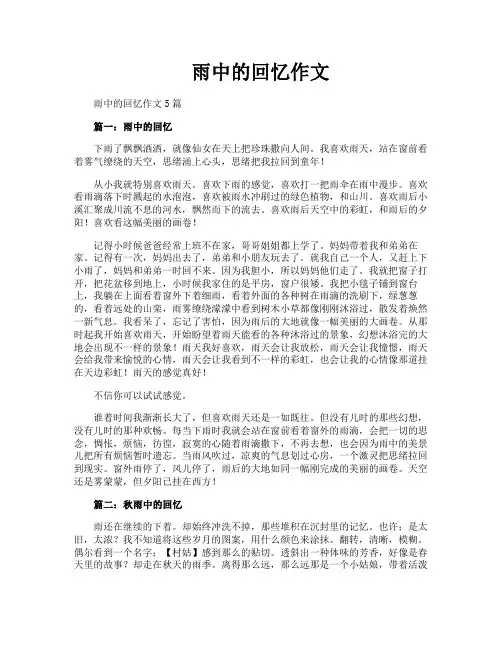 雨中的回忆作文