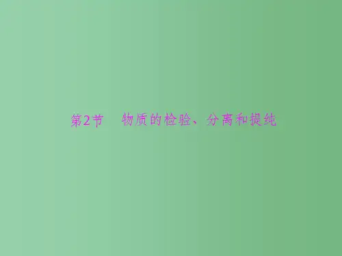 高考化学一轮总复习 第十单元 第2讲 物质的检验、分离和提纯课件