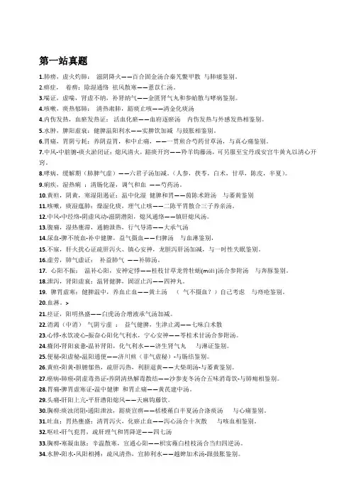 2016年中医中医执业医师实践技能考试第一站真题
