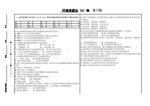环境资源法复习题