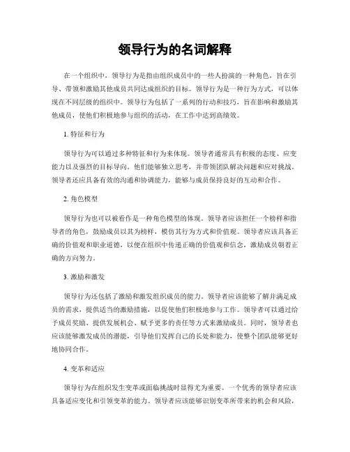 领导行为的名词解释