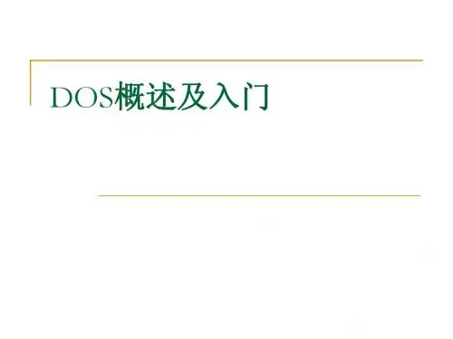 软件技术基础_DOS概述及入门