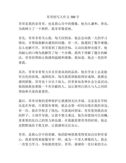 哥哥的写人作文500字