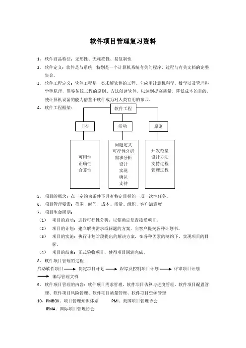 软件项目管理复习资料