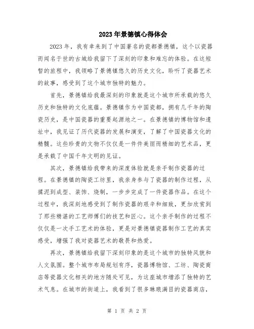 2023年景德镇心得体会