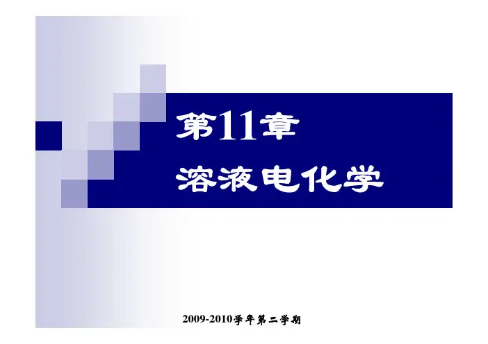 厦门大学 物理化学   11 溶液电化学