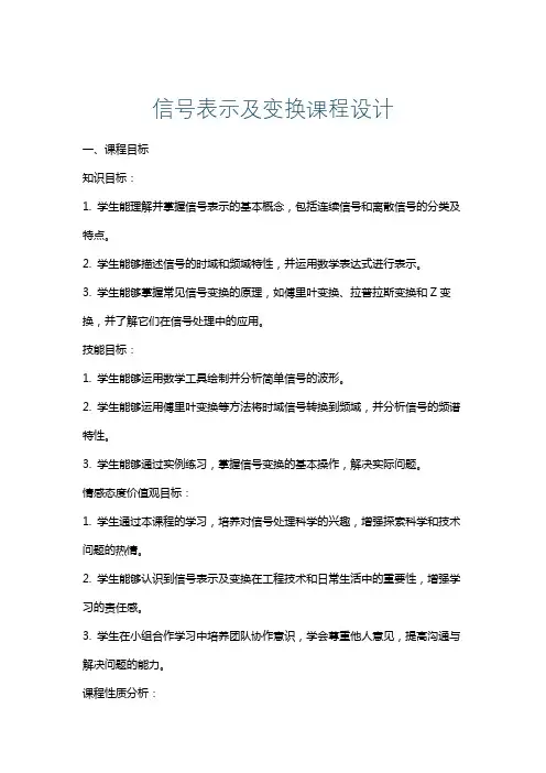 信号表示及变换课程设计