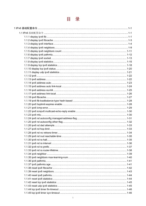 11-IPv6基础命令