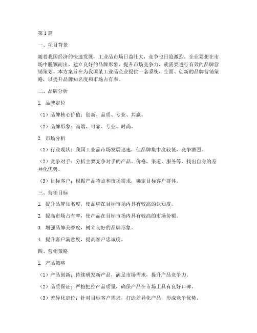 工业品品牌营销策划方案(3篇)