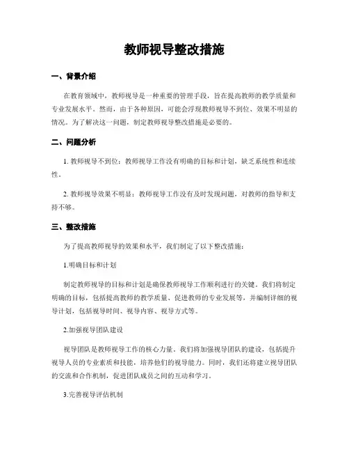 教师视导整改措施