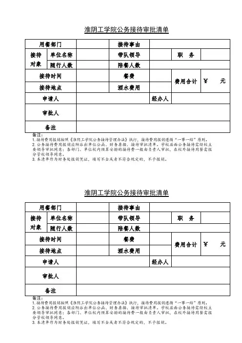 公 务 接 待 用 餐 登 记 表