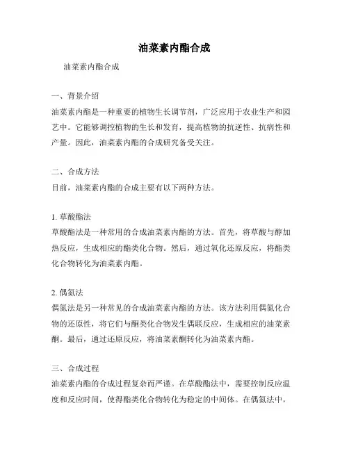 油菜素内酯合成