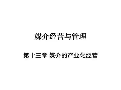 第十三章 媒介的产业化经营