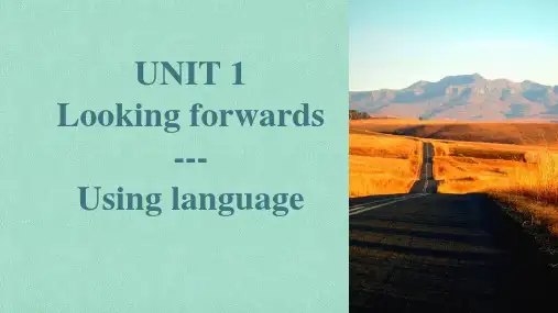 Unit+1+Looking+ForwardsUsing+language外研版选择性必修第四册+
