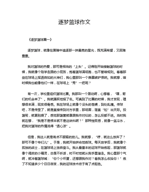 逐梦篮球作文