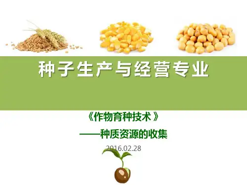 种质资源的收集(作物育种技术课件)