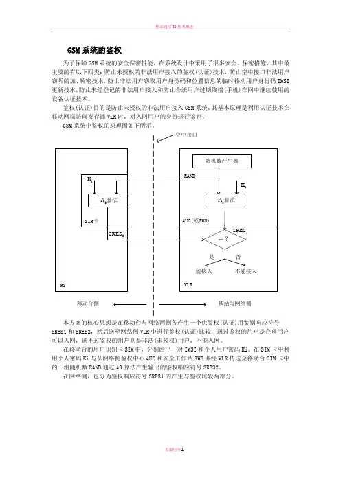 移动通信中的鉴权