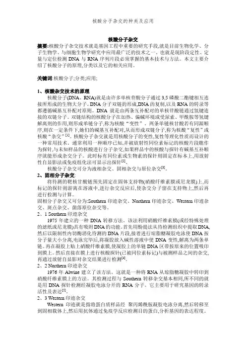 核酸分子杂交的种类及应用