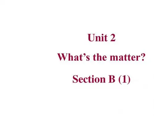 八年级英语上册 Unit 2《What’s the matter》Section