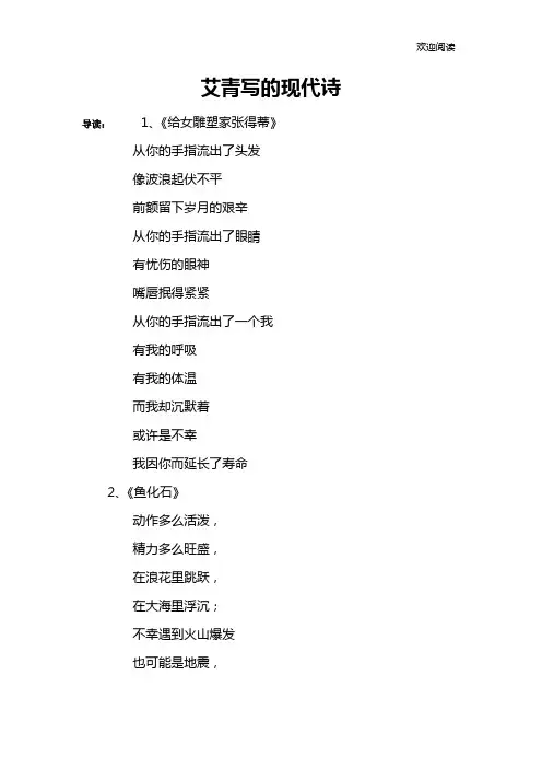 艾青写的现代诗