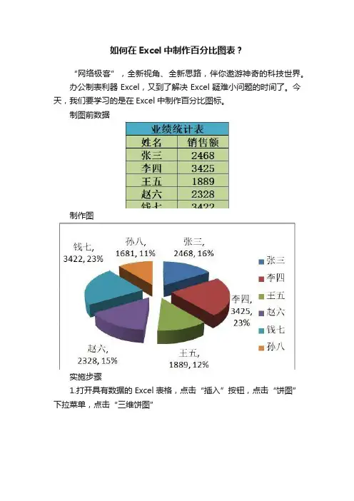如何在Excel中制作百分比图表？
