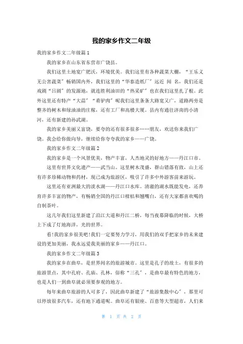 我的家乡作文二年级