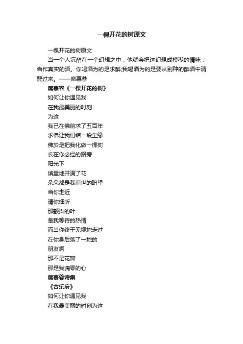 一棵开花的树原文