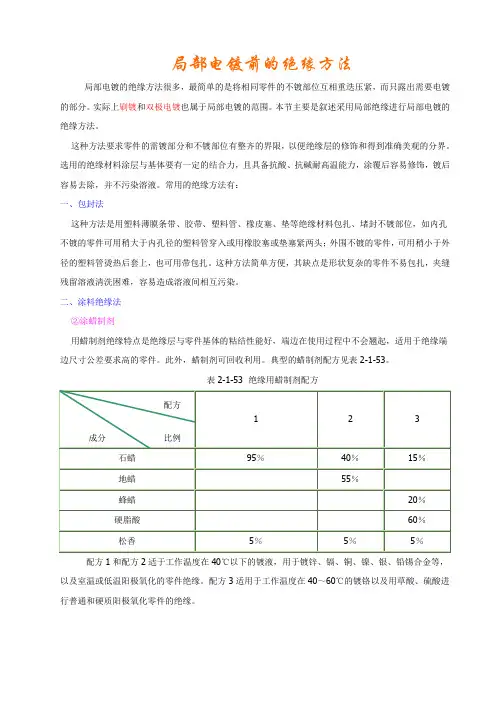 局部电镀工艺.