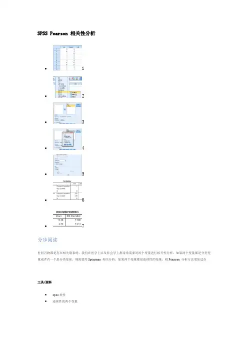 SPSS Pearson相关性分析