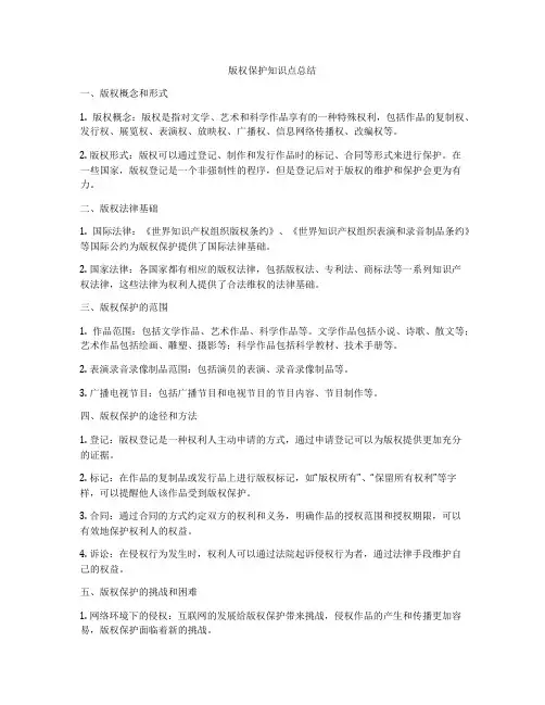 版权保护知识点总结