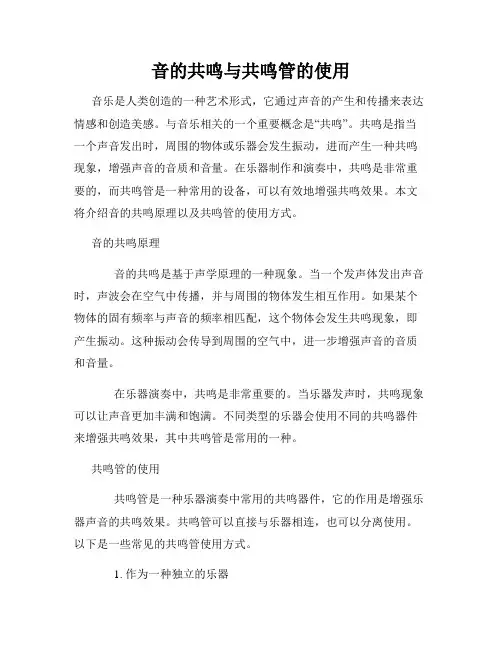 音的共鸣与共鸣管的使用