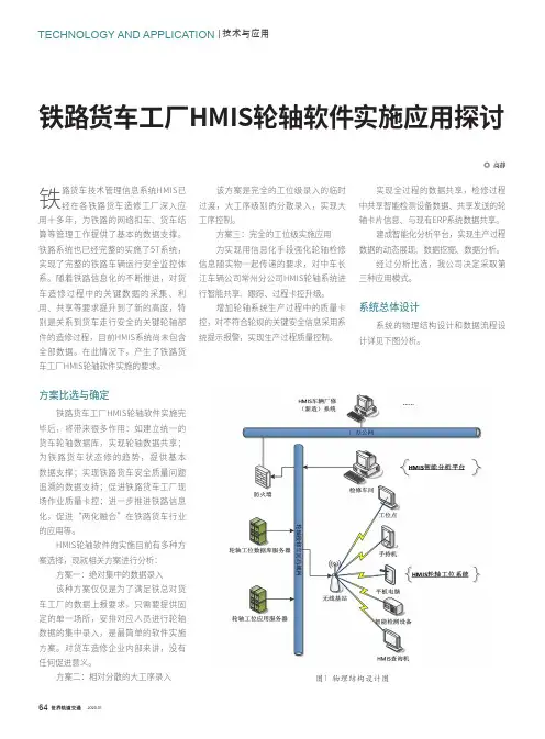 铁路货车工厂hmis轮轴软件实施应用探讨