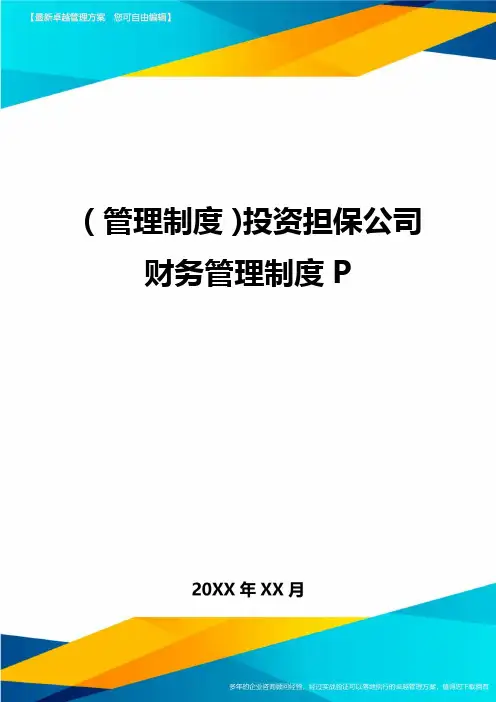 【管理制度)投资担保公司财务管理制度P