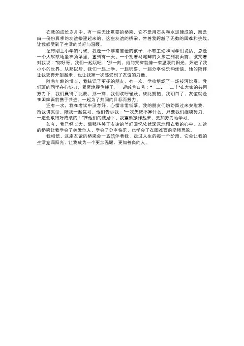 友谊的桥梁