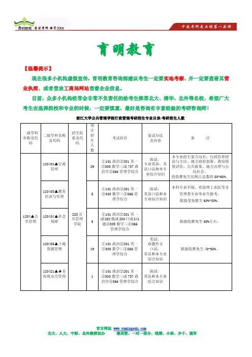 2014年浙江大学行管考研参考书-考研招生人数-考研冲刺押题模拟考试