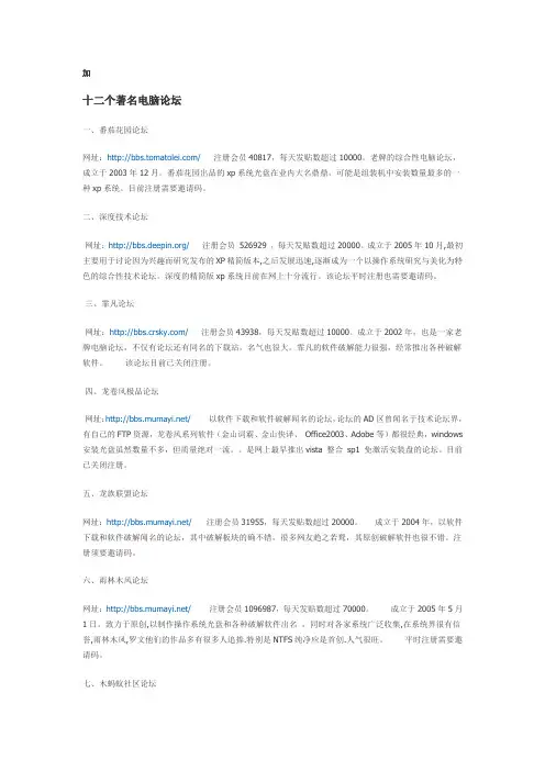 知名电脑论坛