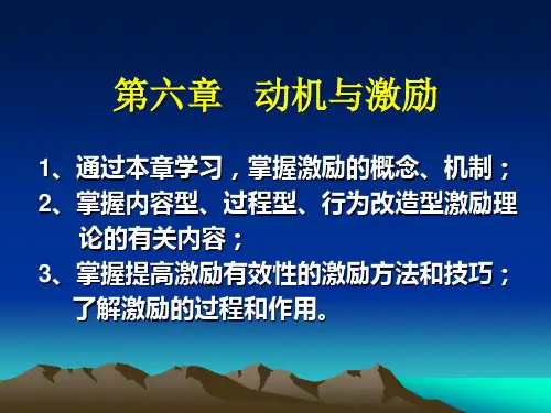 研究生课程学习《学校管理心理学》第六章动机与激励
