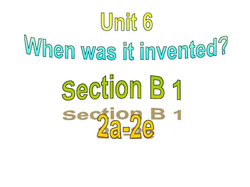 人教新目标九年级全册Unit 6 Section B 2a-2e(共16张PPT)