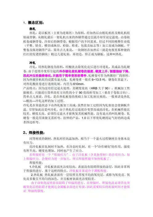 冷轧与热轧区别
