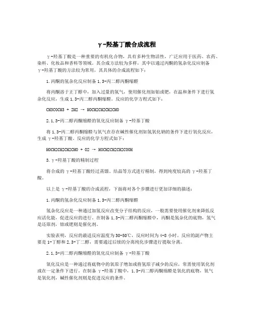 γ-羟基丁酸合成流程