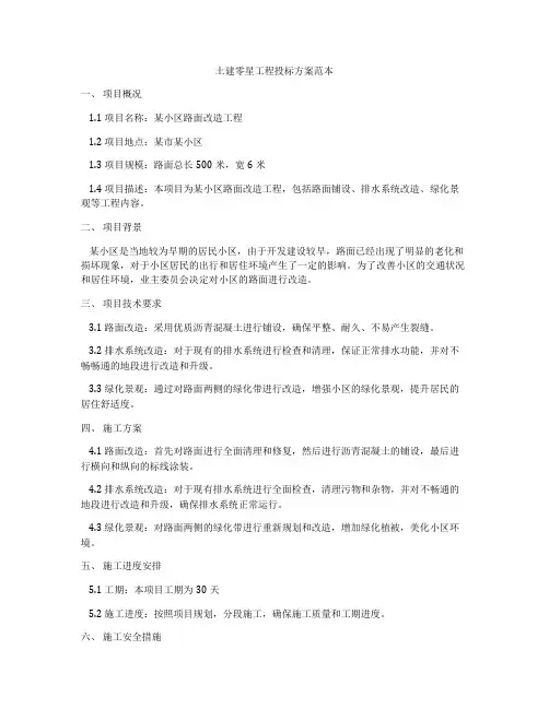 土建零星工程投标方案范本