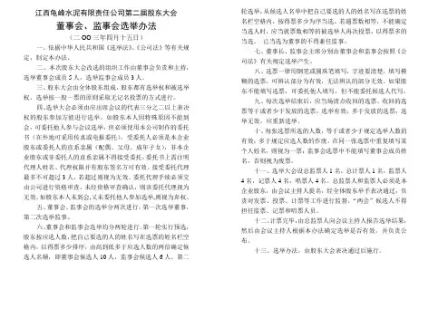 董事会、监事会选举办法