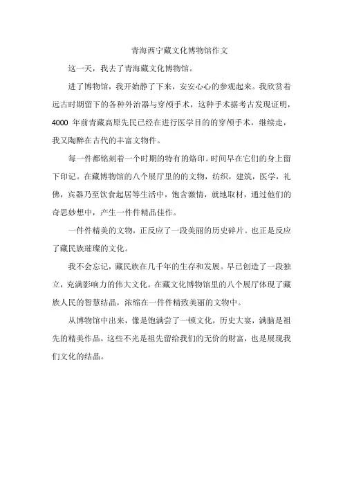 青海西宁藏文化博物馆作文