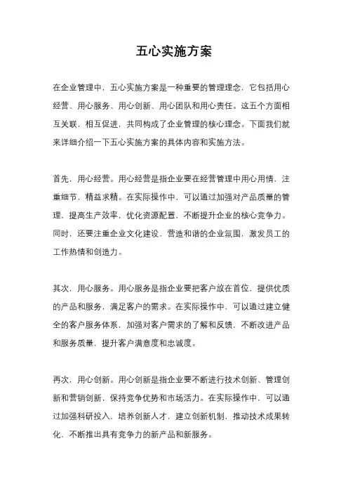 五心实施方案