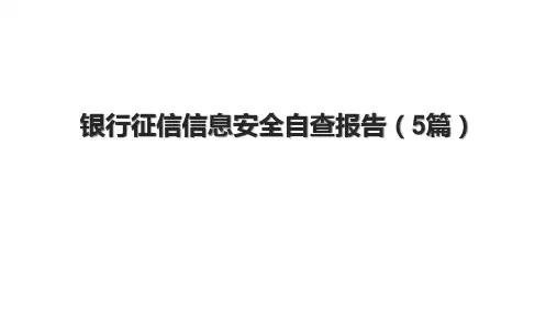 银行征信信息安全自查报告(5篇)