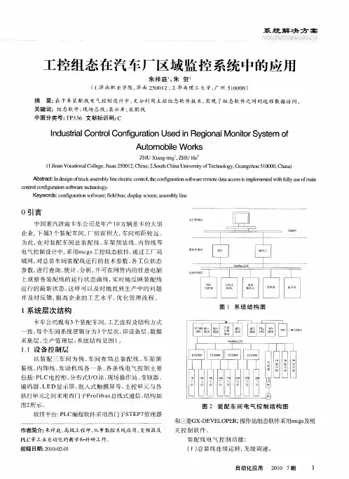 工控组态在汽车厂区域监控系统中的应用