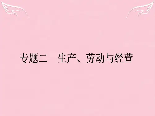 2016高考政治二轮复习 专题2 生产、劳动与经营课件