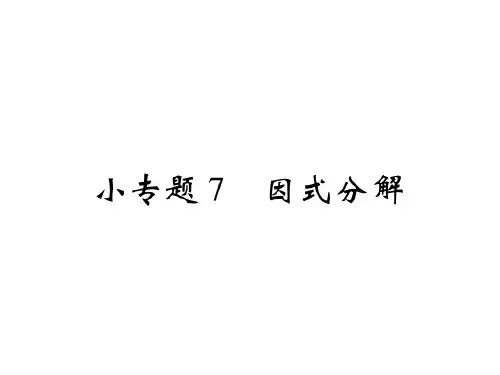 华师大版八年级数学上册课件：小专题7 因式分解(共12张PPT)