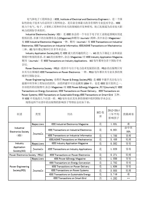 IEEE几种社团及刊物简介及命中率分析